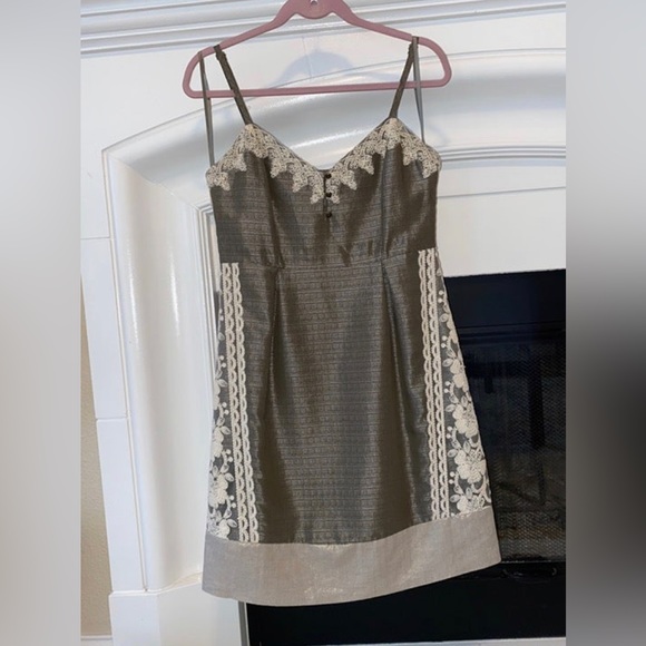 Anthropologie Moulinette Soeurs rainwashed shale dress sz 8 - Picture 3 of 10